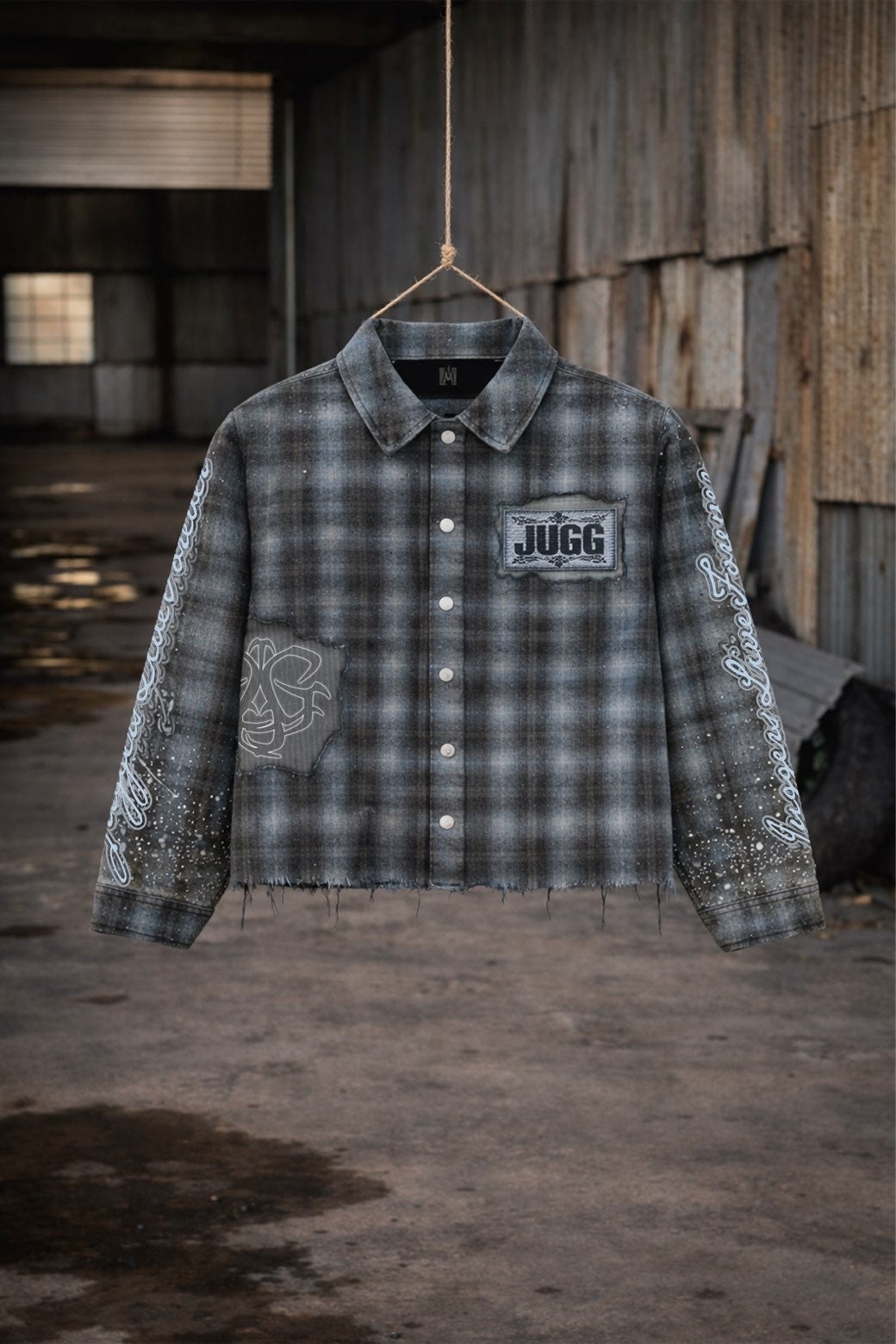 ANARCHY FLANNEL - WATER BLUE & ASH BLACK