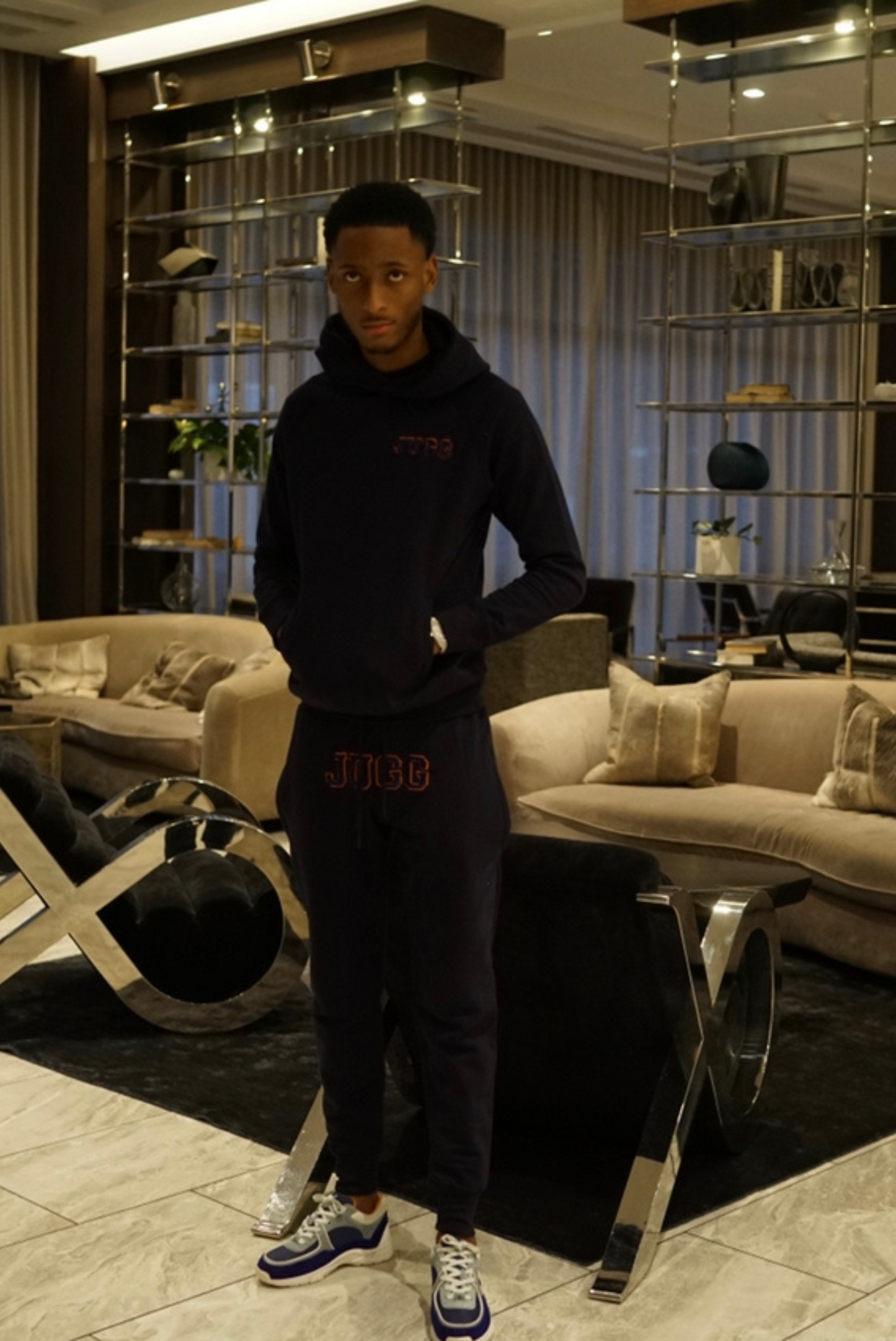 Oversized Tracky Deluxe - Navy x Orange