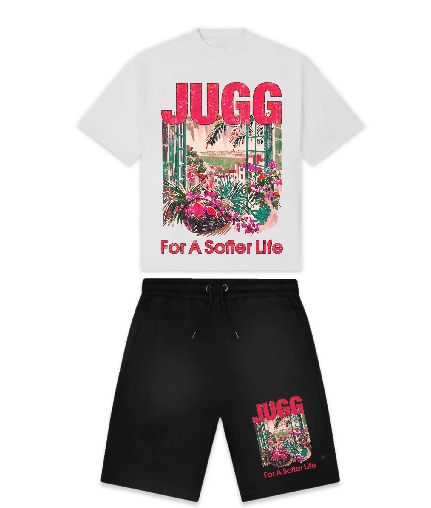 FOR A SOFTER LIFE SET - WHITE/PINK
