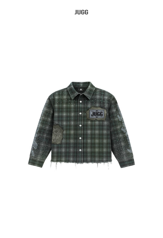 ANARCHY FLANNEL - NEWSPAPER IVY GREEN & STONE BLUE