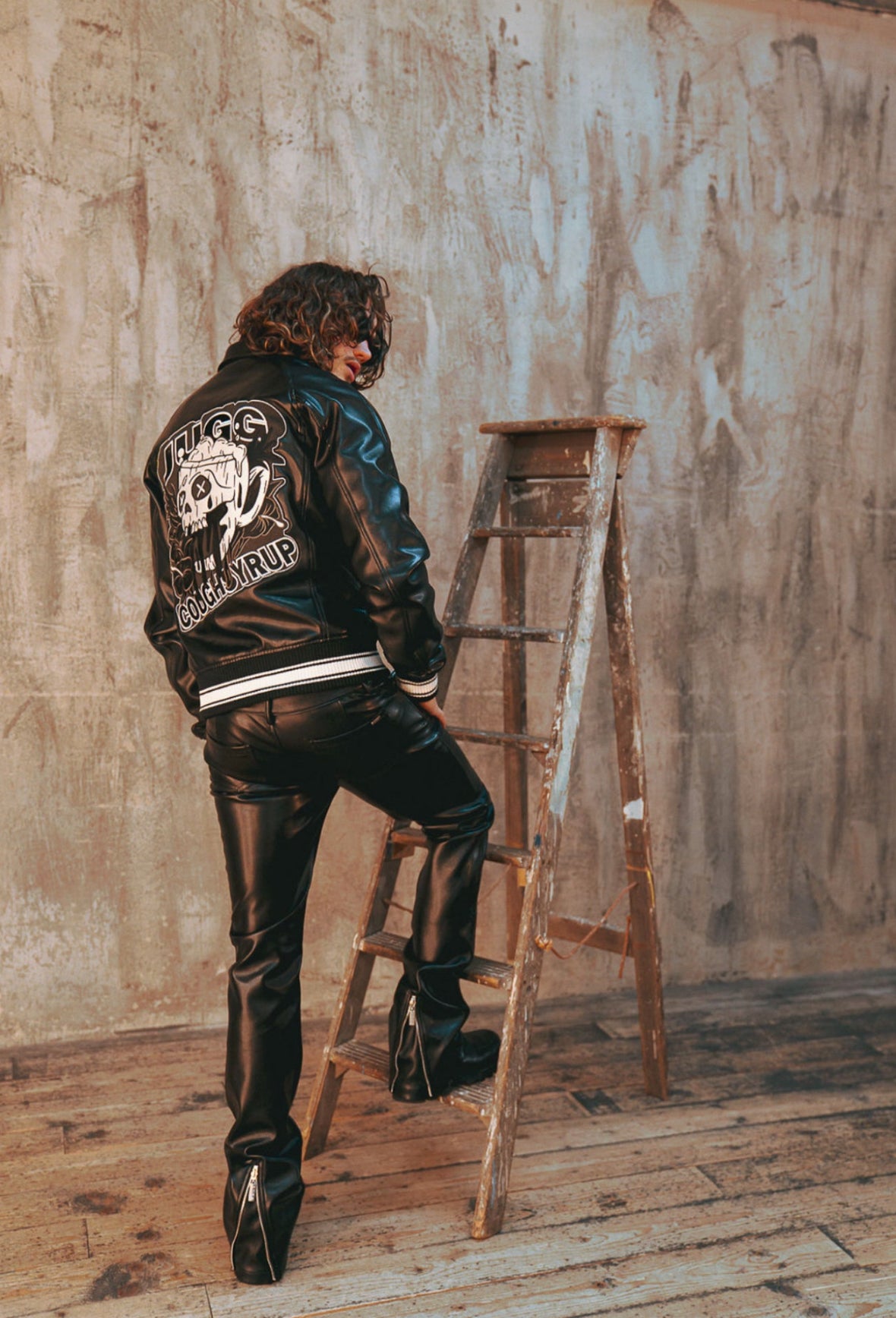 Coughsyrup Leather Jacket - Black