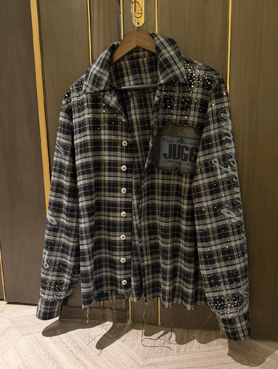 ANARCHY FLANNEL - NEWSPAPER IVY GREEN & STONE BLUE