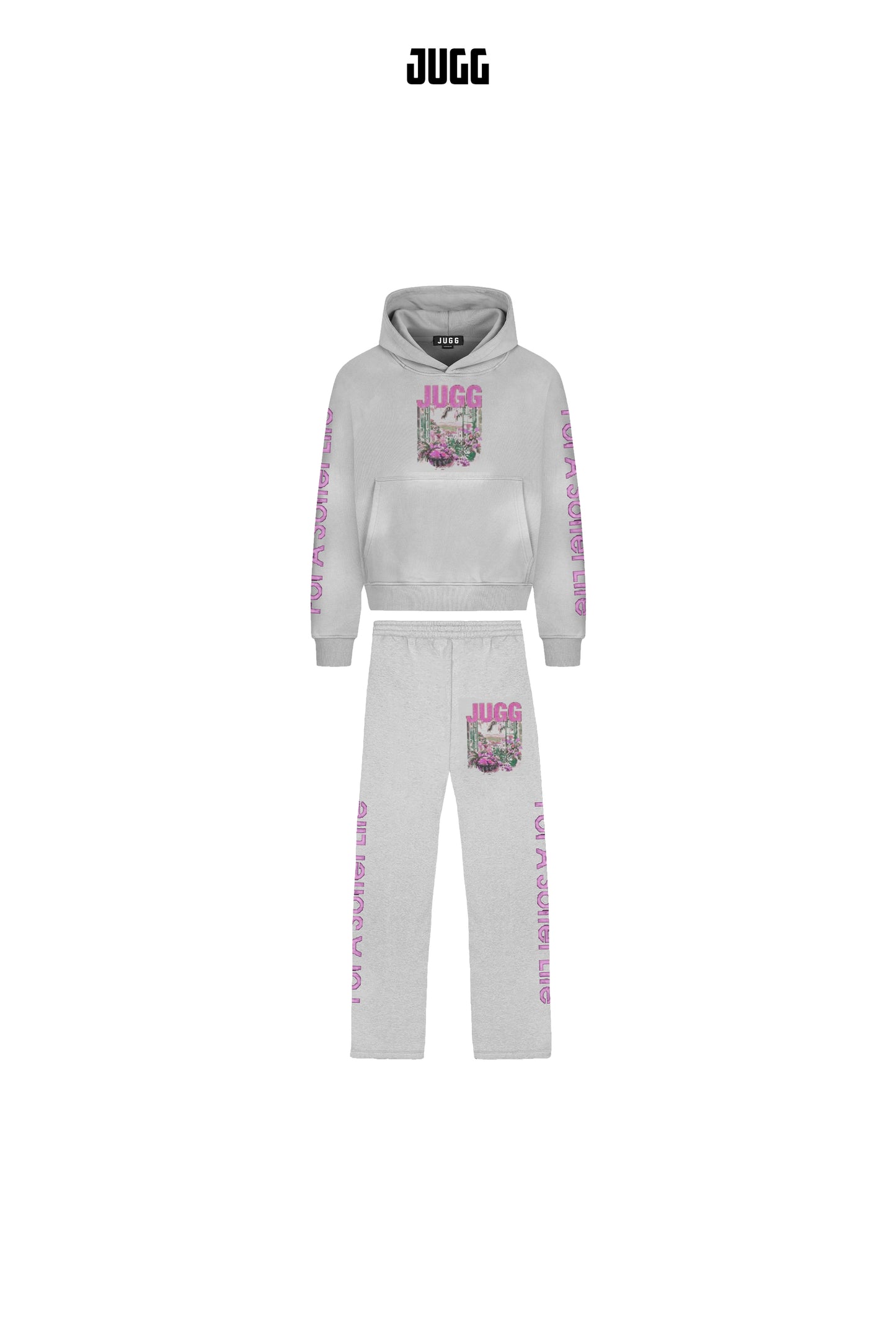 FOR A SOFTER LIFE TRACKY - FADED BONE GREY x PURPLE