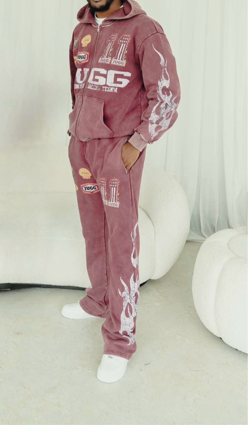 ‘FUELLED UP' TRACKSUIT - MAROON/BURGUNDY