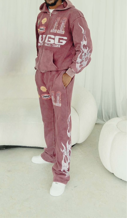 ‘FUELLED UP' TRACKSUIT - MAROON/BURGUNDY