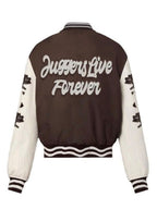 PRE ORDER - JUGGERS LIVE FOREVER VARSITY JACKET - BROWN