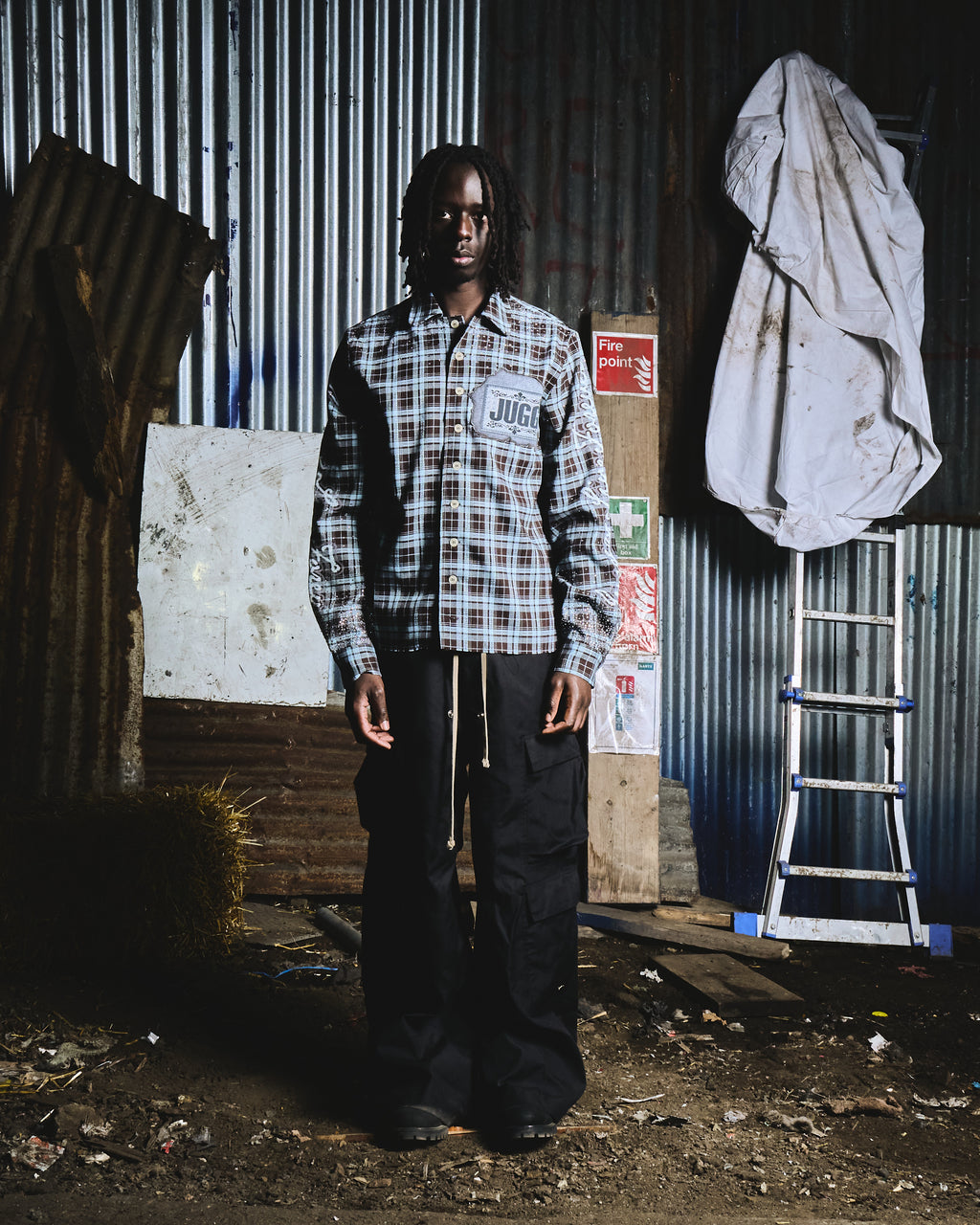 ANARCHY FLANNEL - WATER BLUE & ASH BLACK