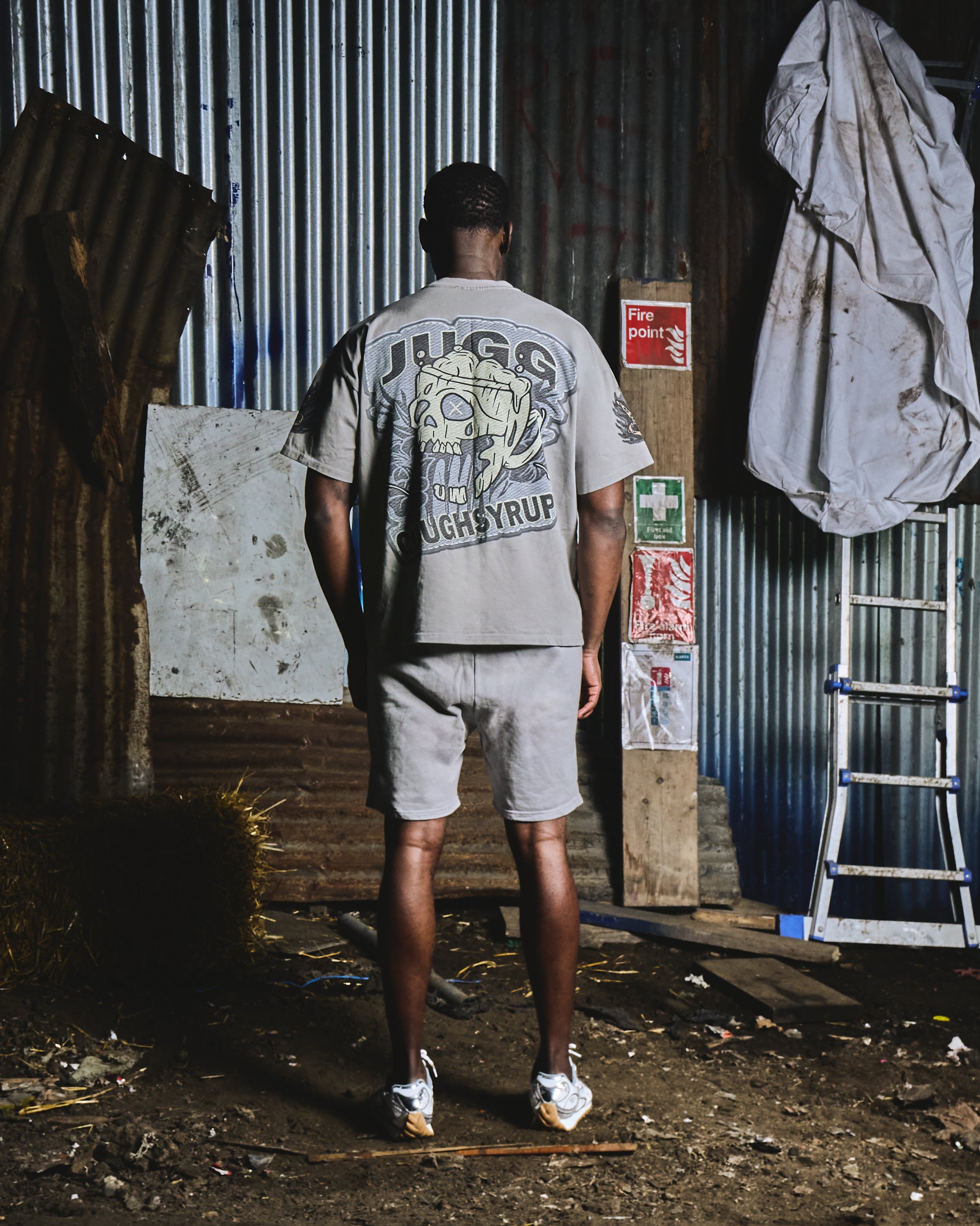 COUGHSYRUP SHORTS SET - ACIDGREY