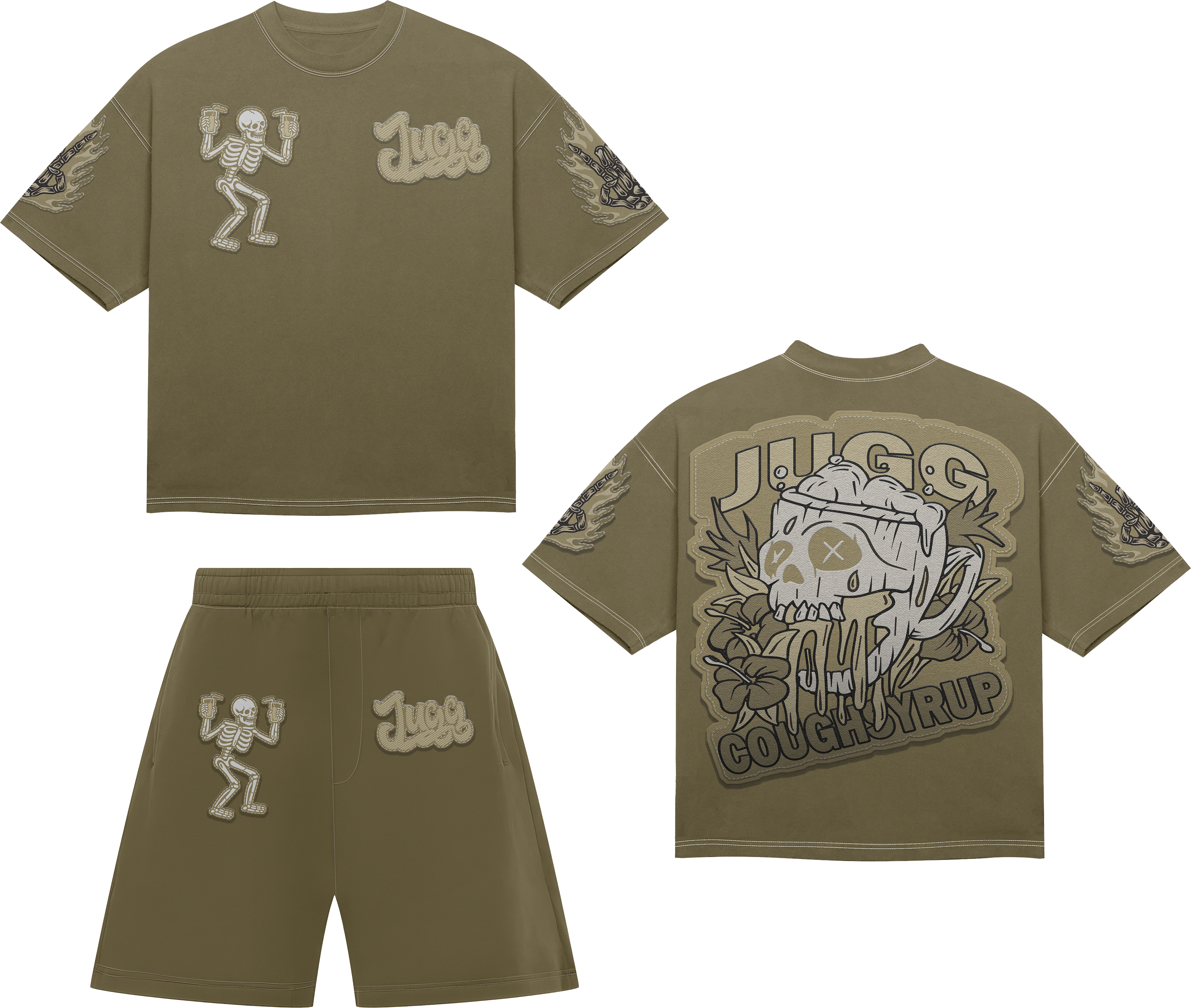 COUGHSYRUP SHORTSET - MUSTARD