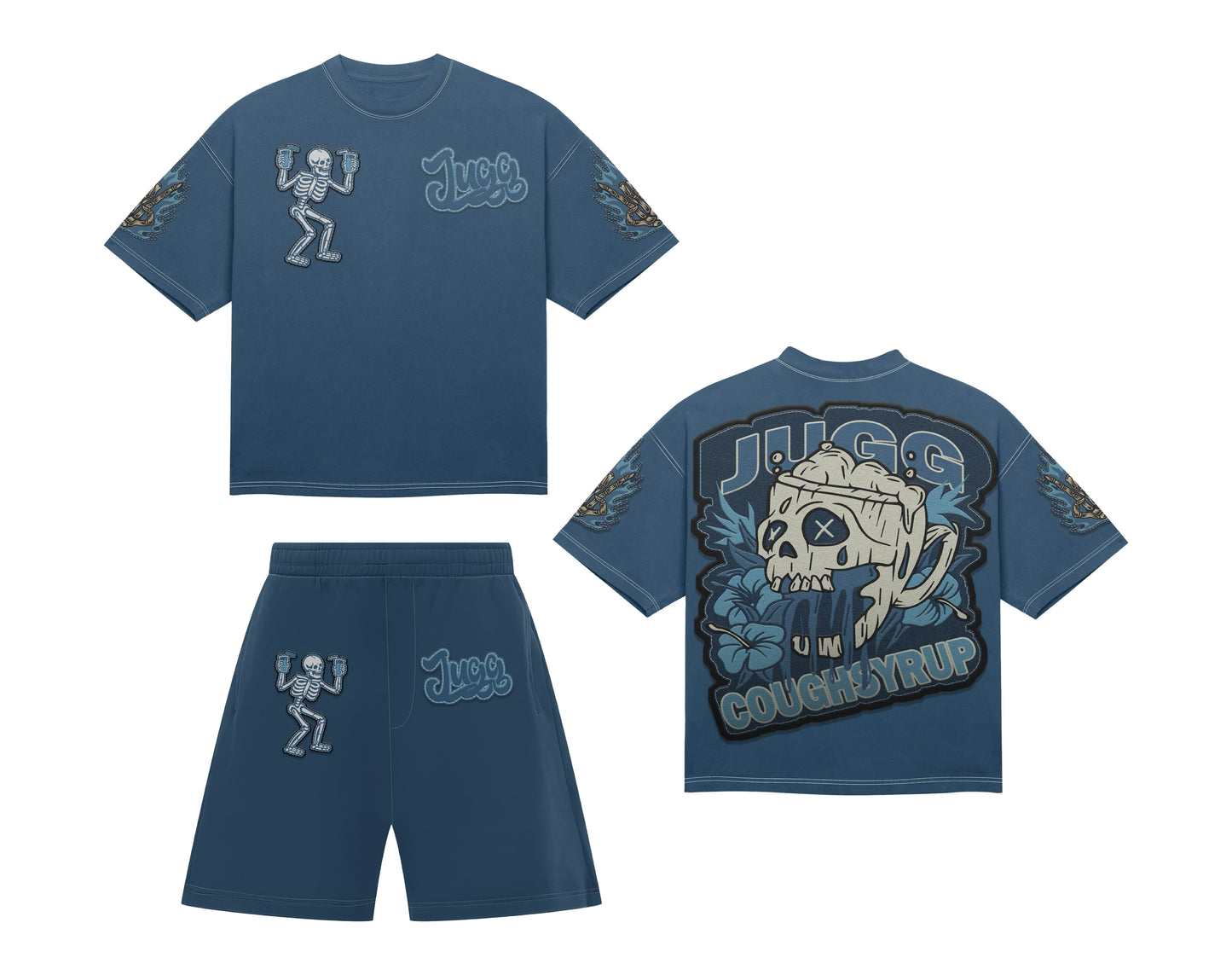 COUGHSYRUP SHORTSET - ROYAL BLUE
