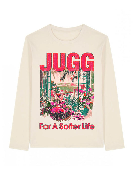 FOR A SOFTER LIFE LONG SLEEVED T-SHIRT - WHITE/PINK