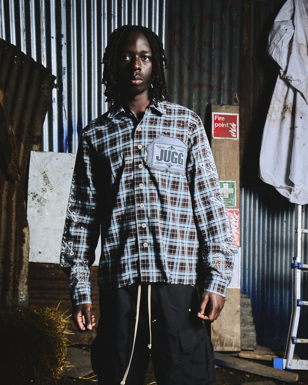 ANARCHY FLANNEL - WATER BLUE & ASH BLACK