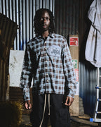 ANARCHY FLANNEL - WATER BLUE & ASH BLACK