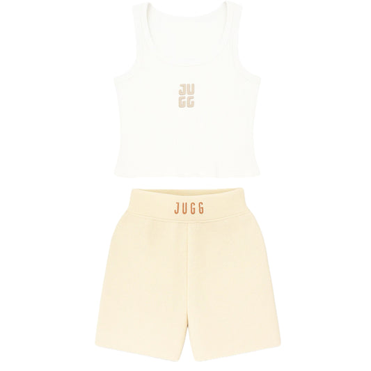 SCOOP NECK & SHORTS SET - VANILLA VICE