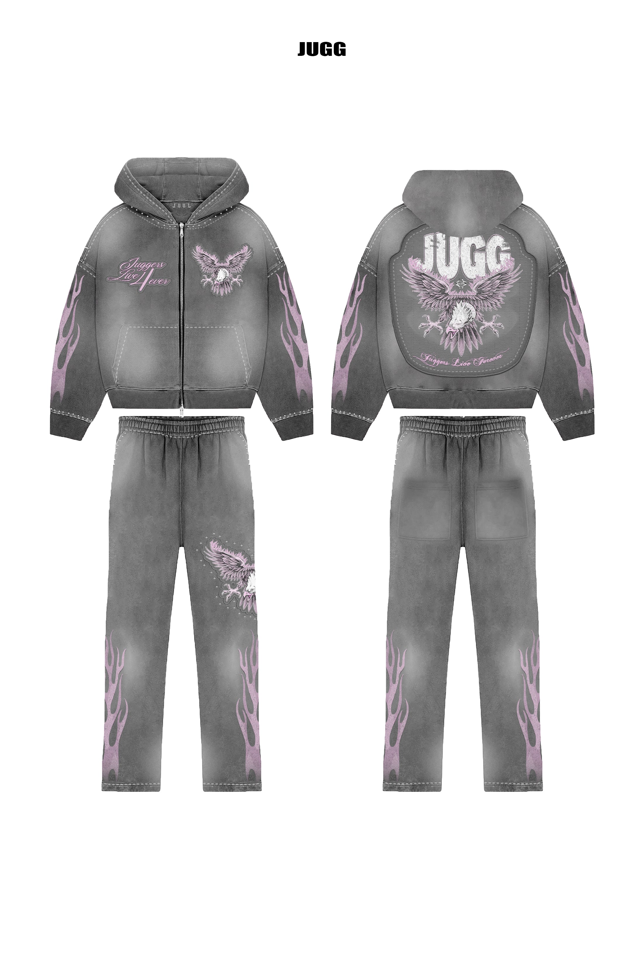 SUR LA LUNE - GREY & CANDY PINK.