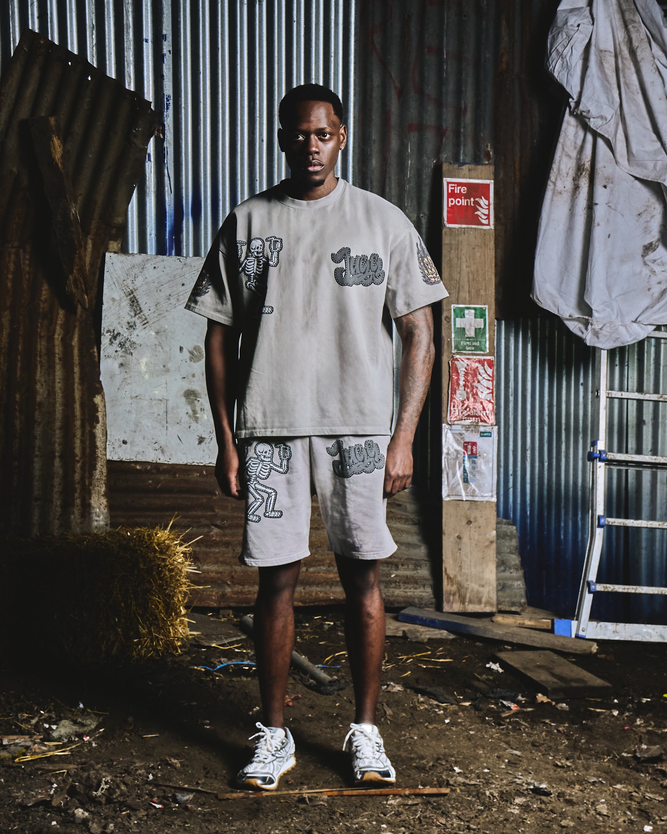 COUGHSYRUP SHORTS SET - ACIDGREY