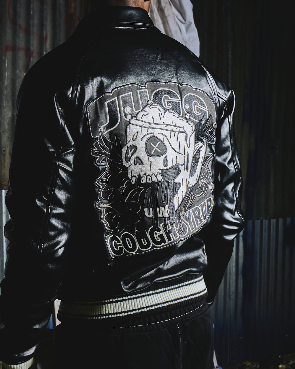 COUGHSYRUP LEATHER JACKET - OIL BLACK