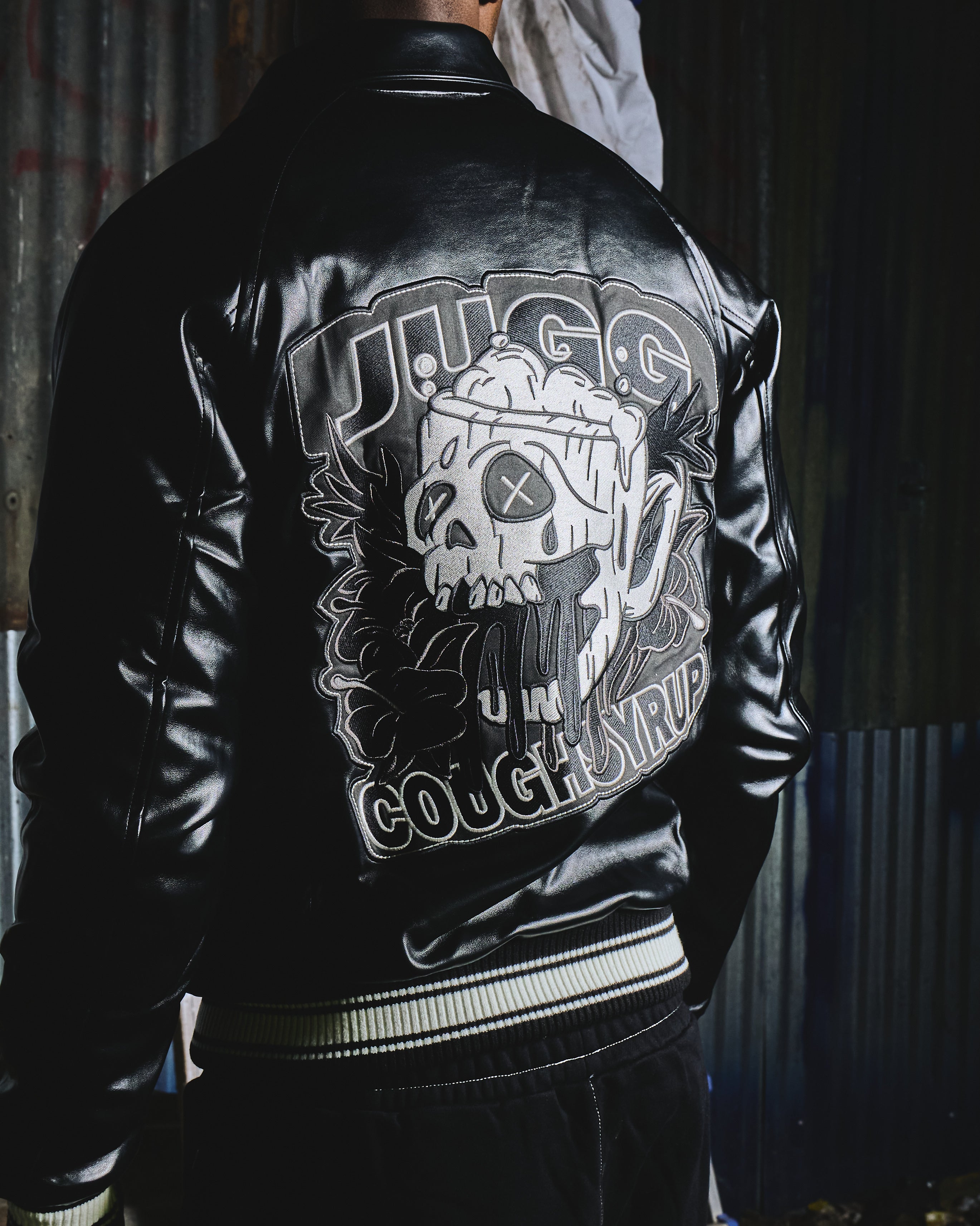 COUGHSYRUP LEATHER JACKET - OIL BLACK