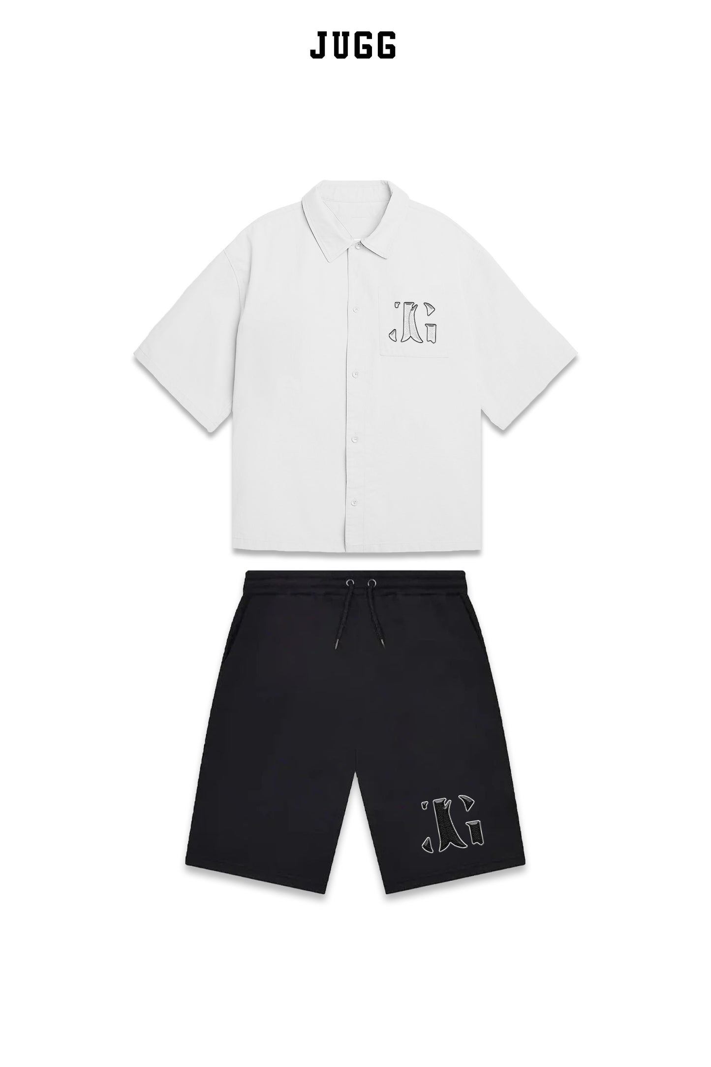 Trùoppu Shorts Set - White x Black