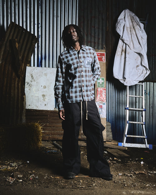 ANARCHY FLANNEL - WATER BLUE & ASH BLACK