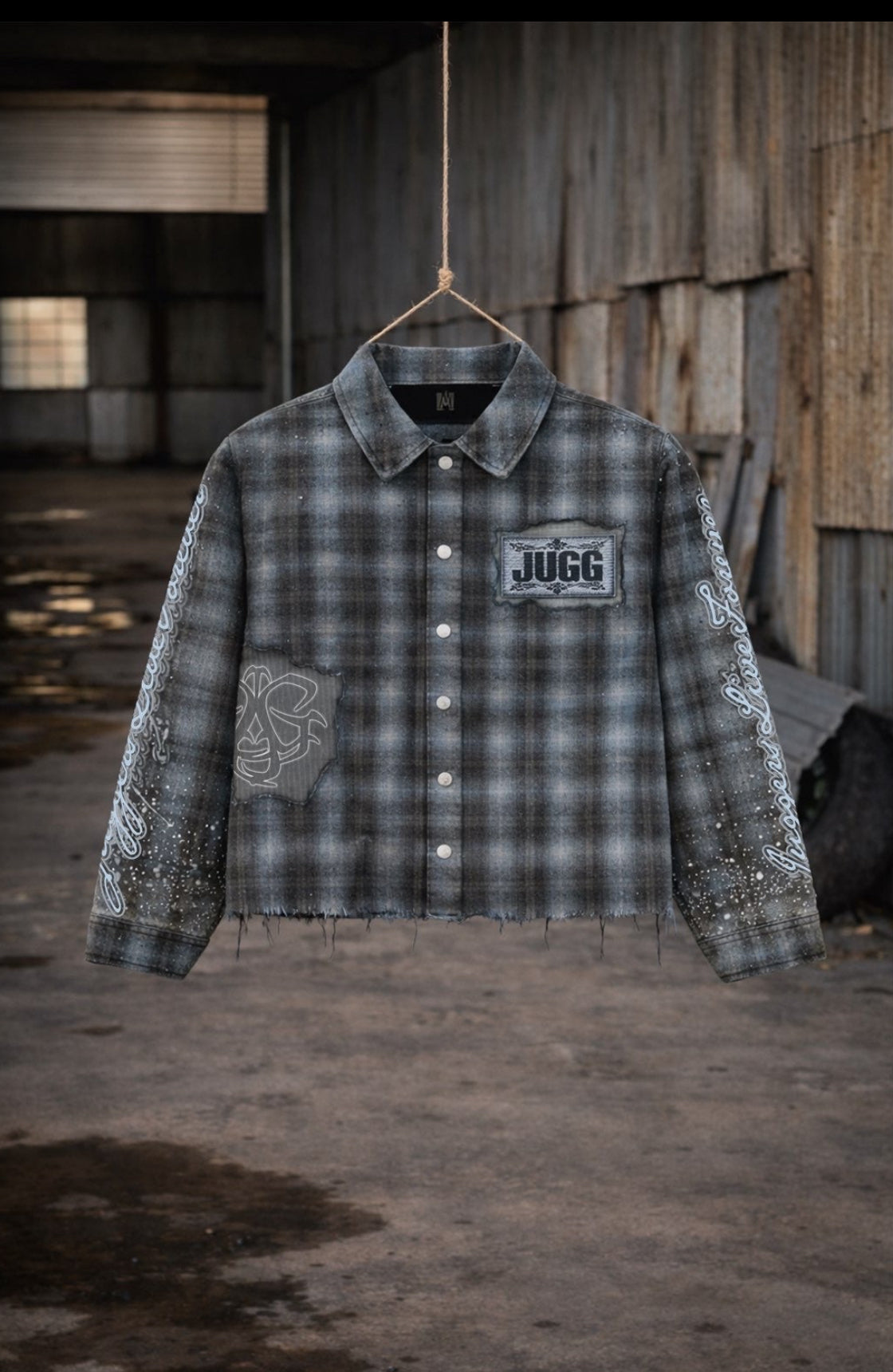 ANARCHY FLANNEL - WATER BLUE & ASH BLACK
