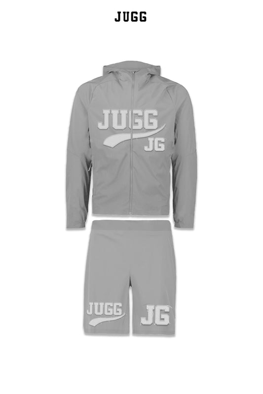 Déchirée Hooded Shorts Set - Grey