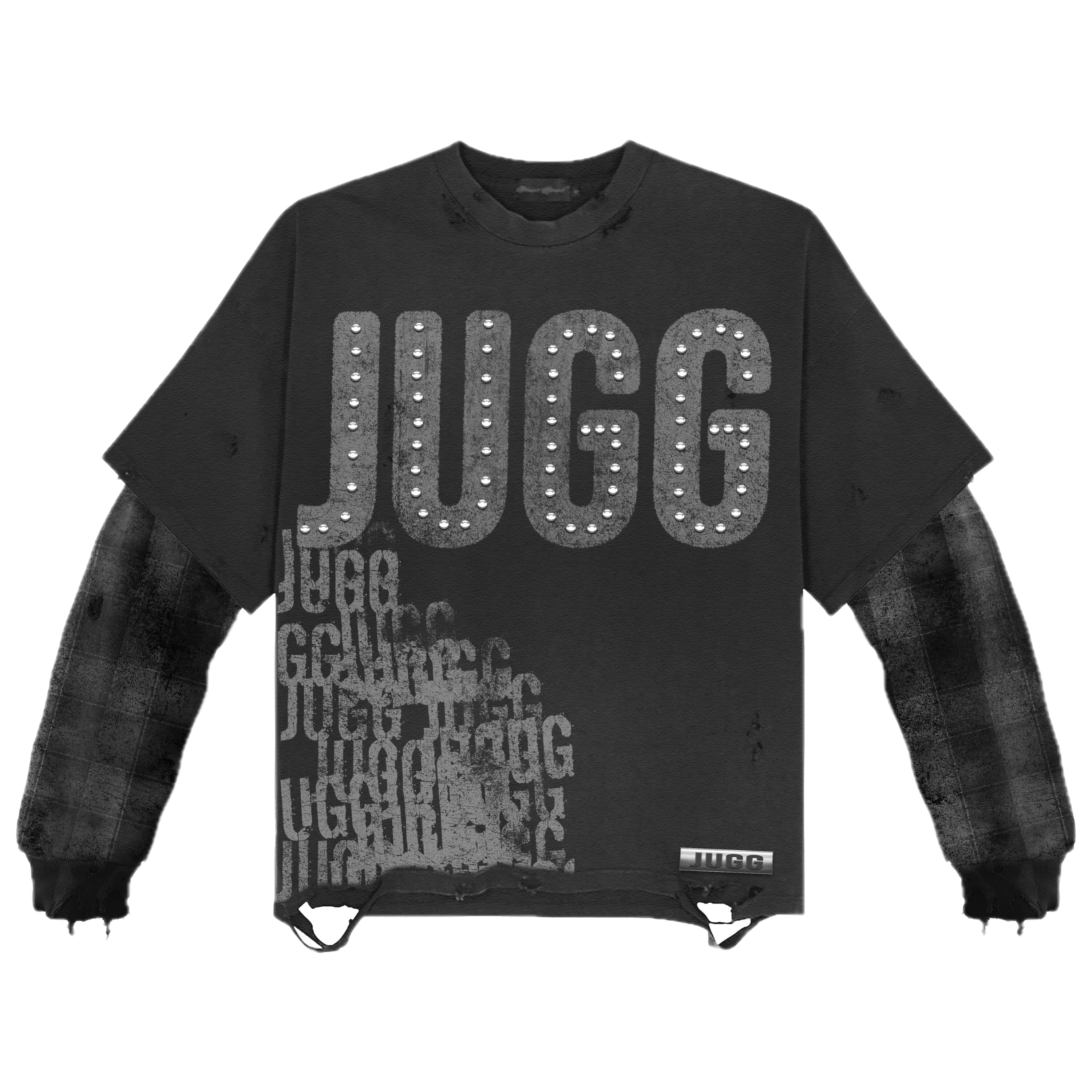 CROP IKETERU 2 LAYER SWEATSHIRT - BLACK