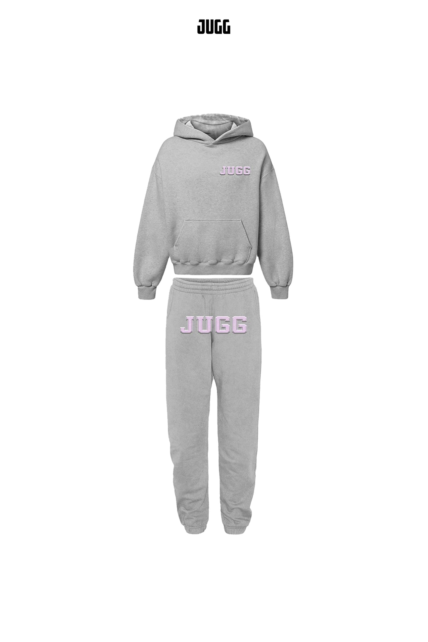 Oversized Hooded Jugg ‘Cosy’ Tracky - Grey x Pink