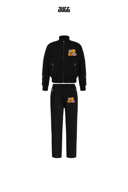 'Fuelled Up' Fleece Tracksuit - Black