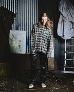 ANARCHY FLANNEL - NEWSPAPER IVY GREEN & STONE BLUE