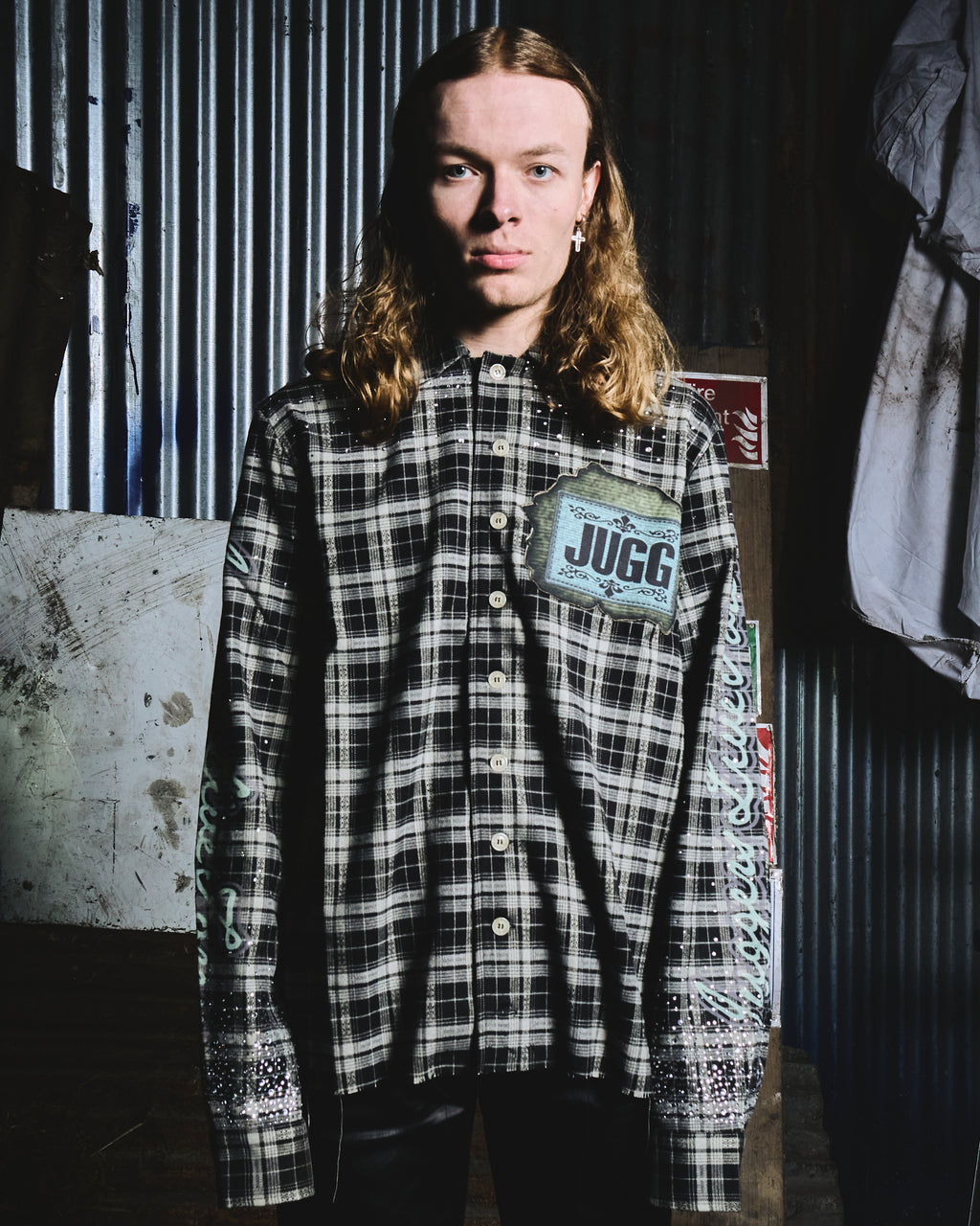 ANARCHY FLANNEL - NEWSPAPER IVY GREEN & STONE BLUE