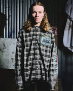 ANARCHY FLANNEL - NEWSPAPER IVY GREEN & STONE BLUE