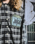 ANARCHY FLANNEL - NEWSPAPER IVY GREEN & STONE BLUE
