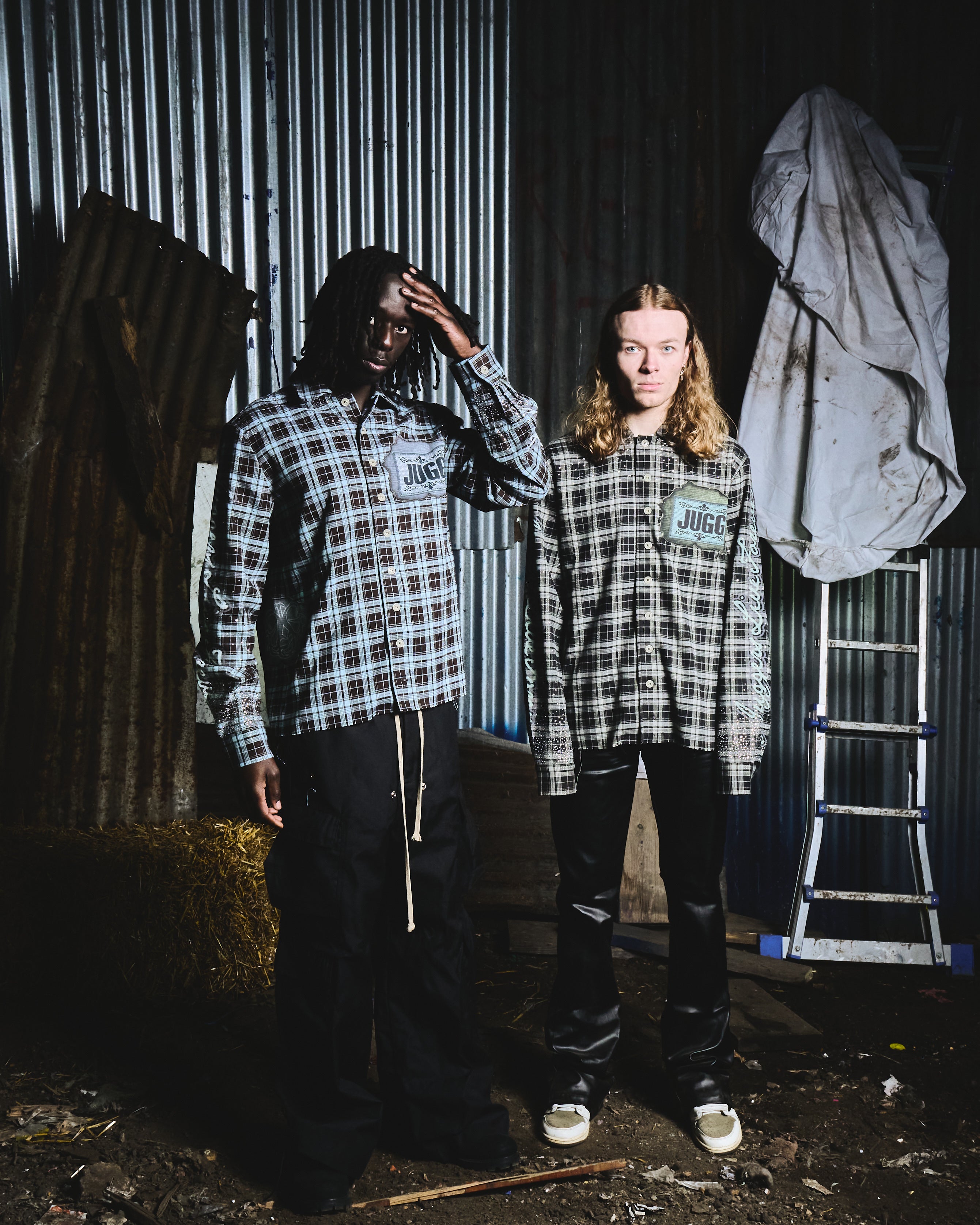 ANARCHY FLANNEL - WATER BLUE & ASH BLACK