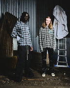 ANARCHY FLANNEL - NEWSPAPER IVY GREEN & STONE BLUE