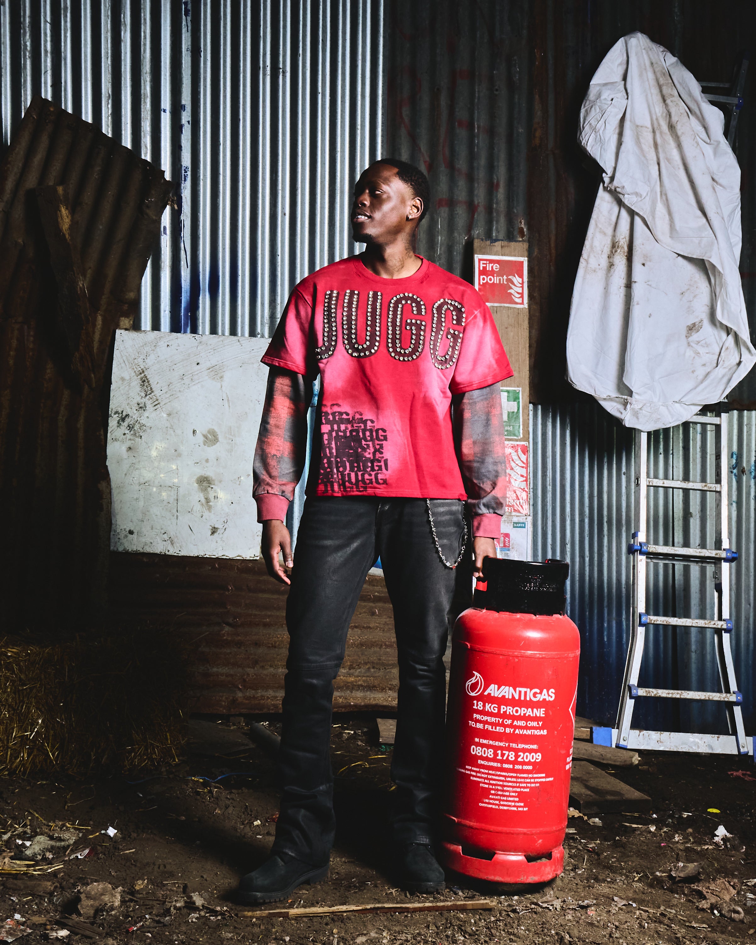 CROP IKETERU 2 LAYER SWEATSHIRT - RED