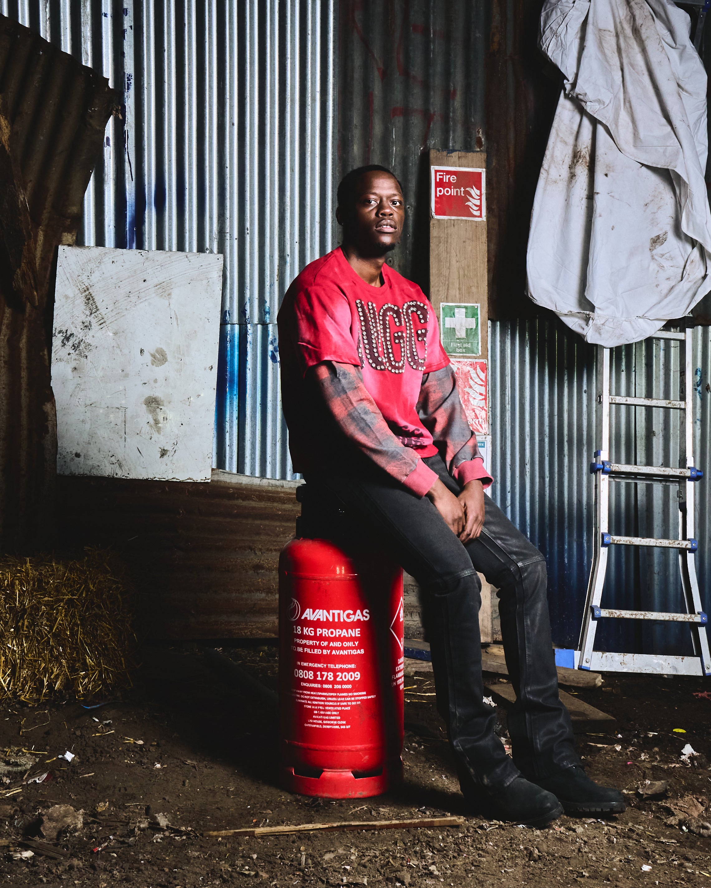 CROP IKETERU 2 LAYER SWEATSHIRT - RED