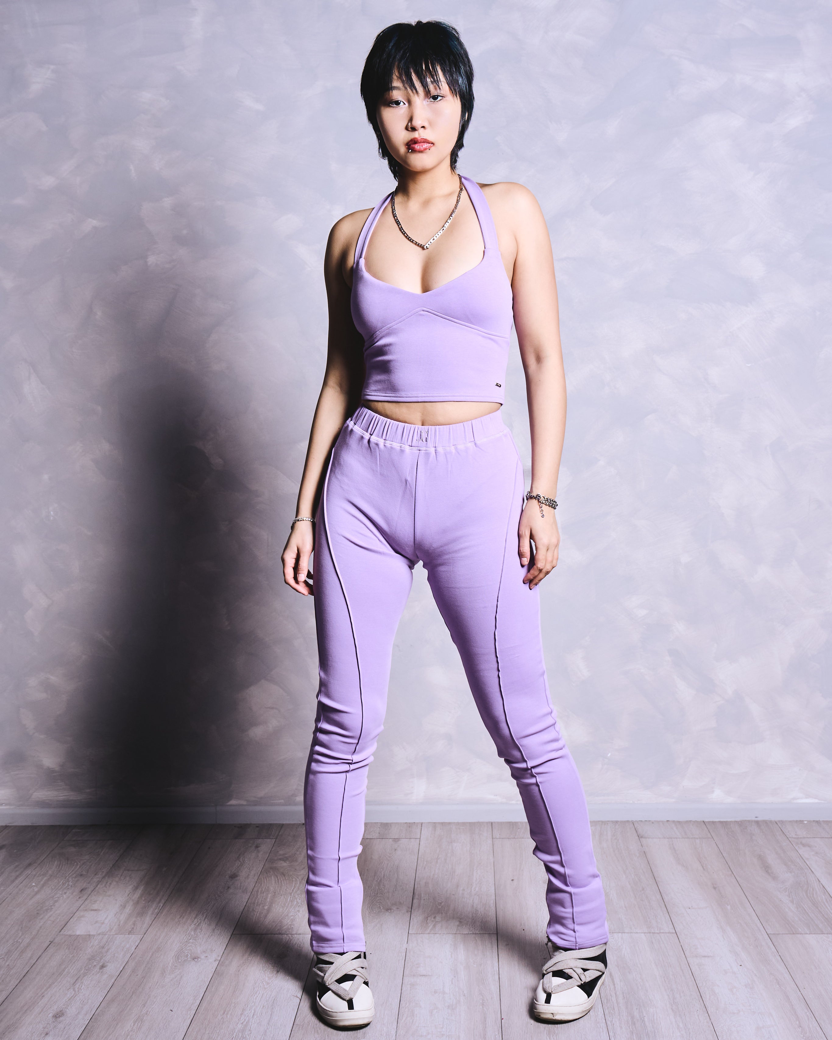 "HALTER VEST" LEGGING SET - LILAC ALLURE