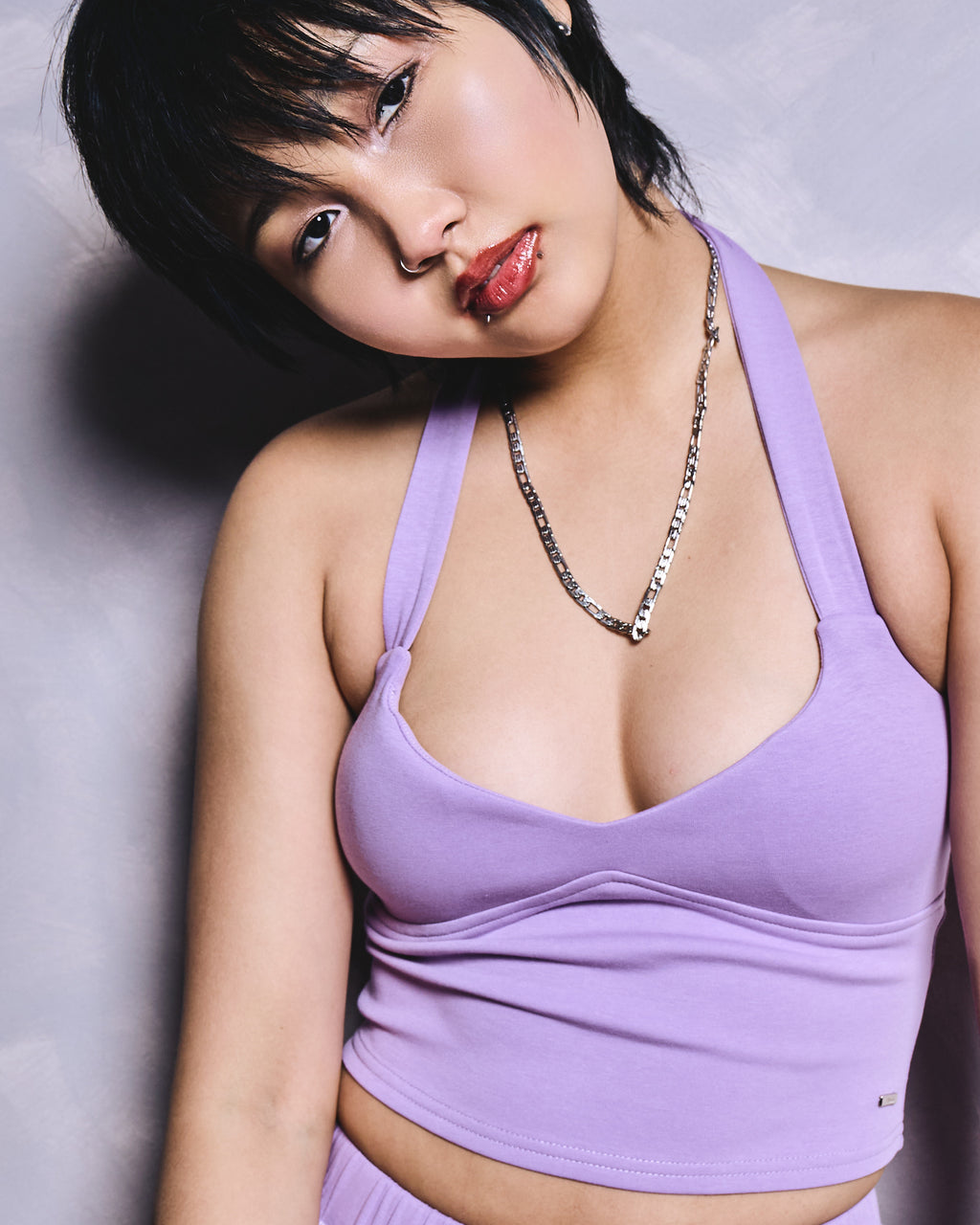 "HALTER VEST" LEGGING SET - LILAC ALLURE