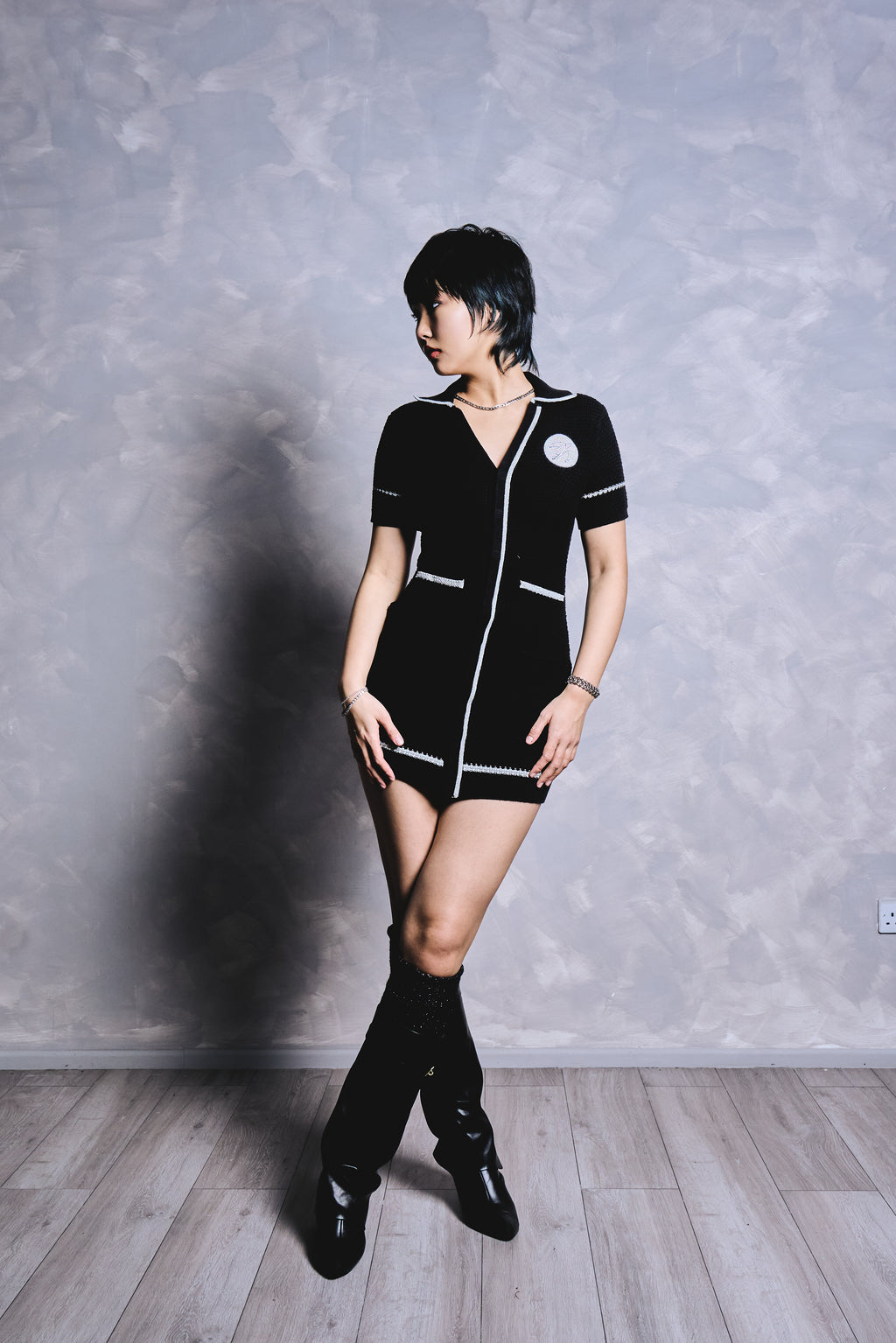 TRICOTÉE HERS - BLACK GREY