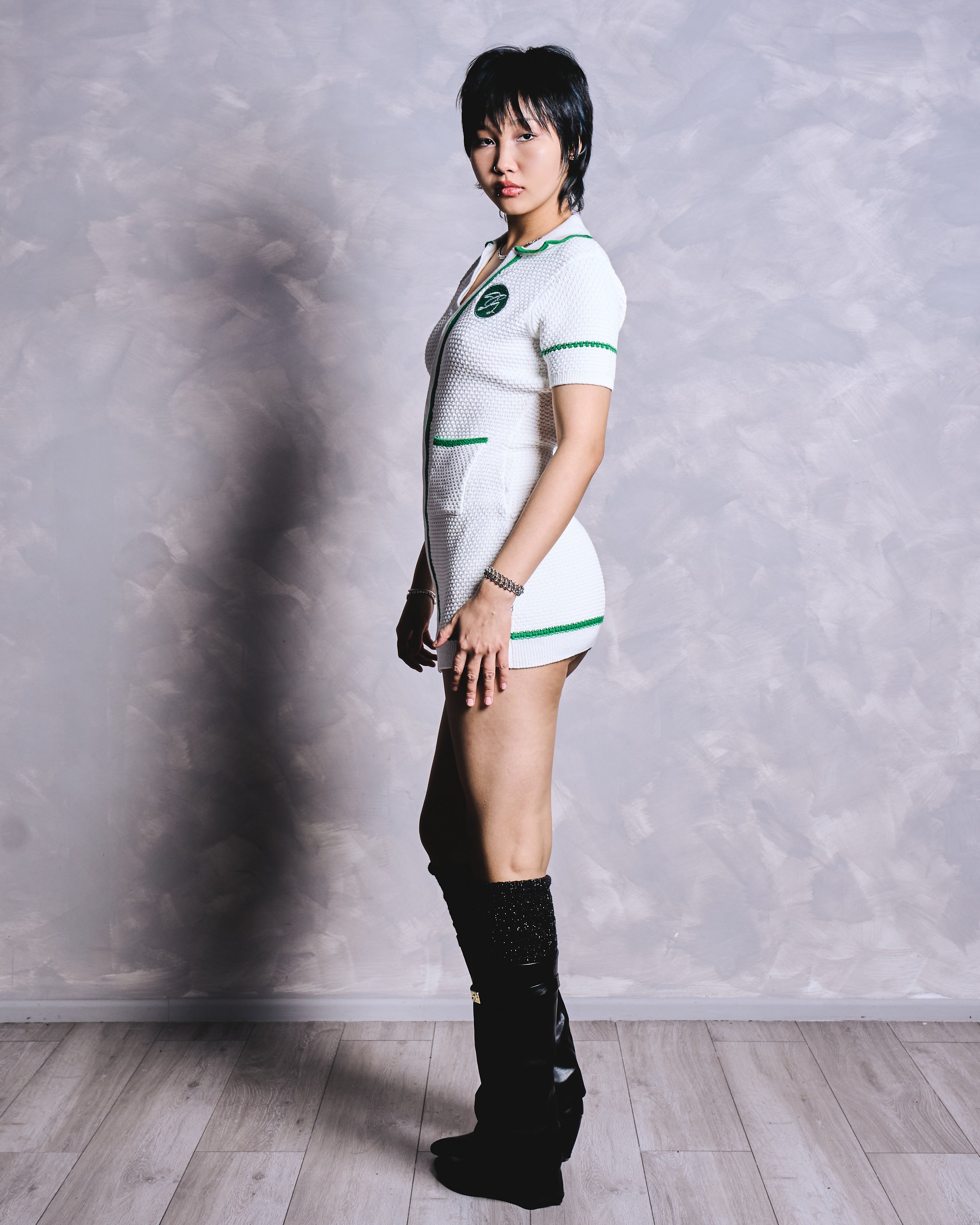 TRICOTÉE HERS - WHITE WIMBLEDON GREEN