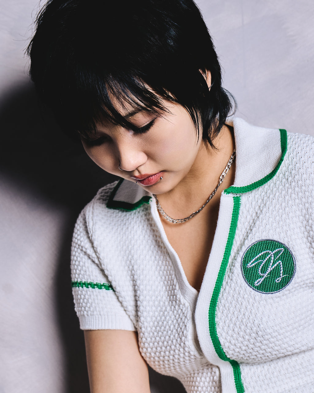 TRICOTÉE HERS - WHITE WIMBLEDON GREEN