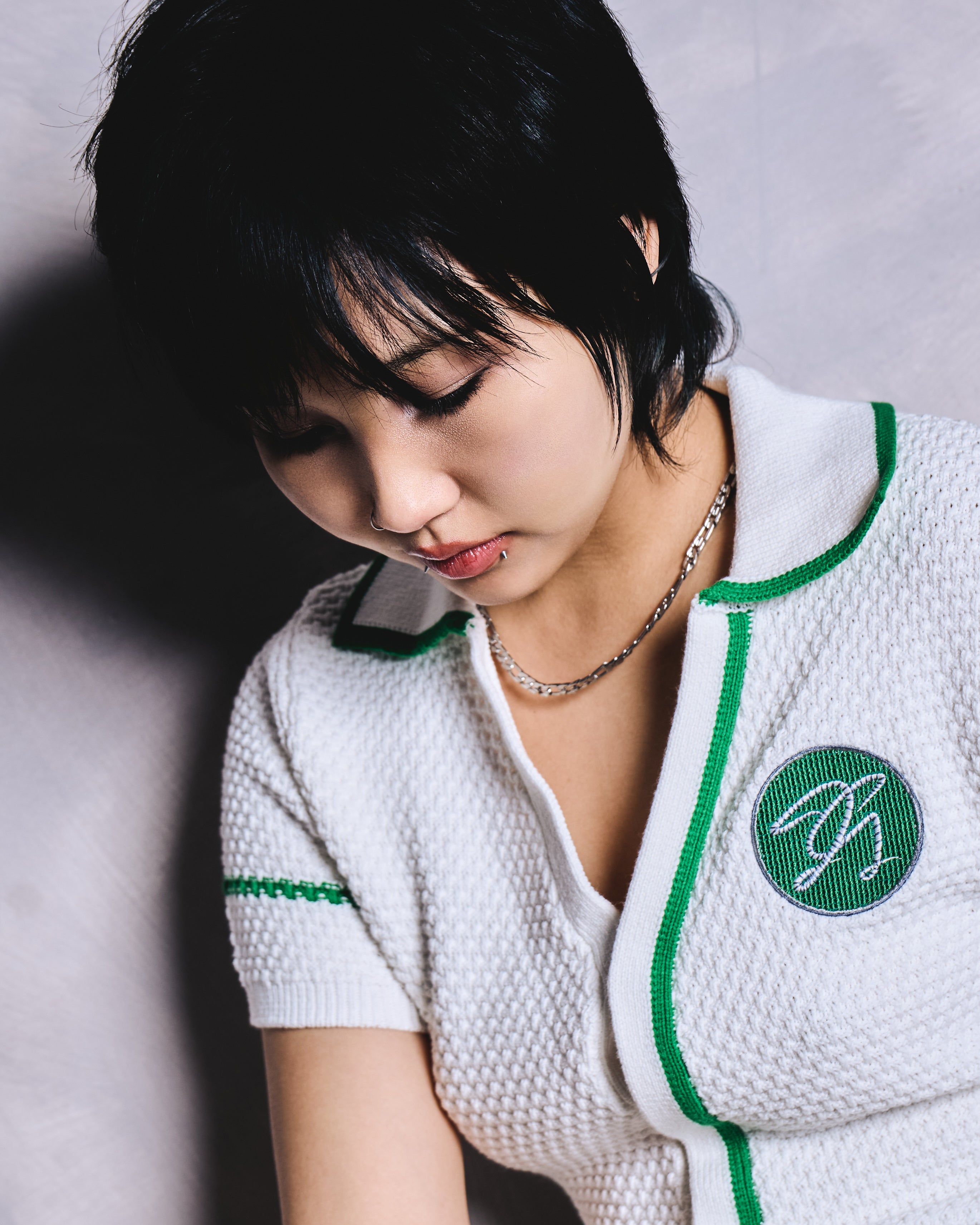 TRICOTÉE HERS - WHITE WIMBLEDON GREEN