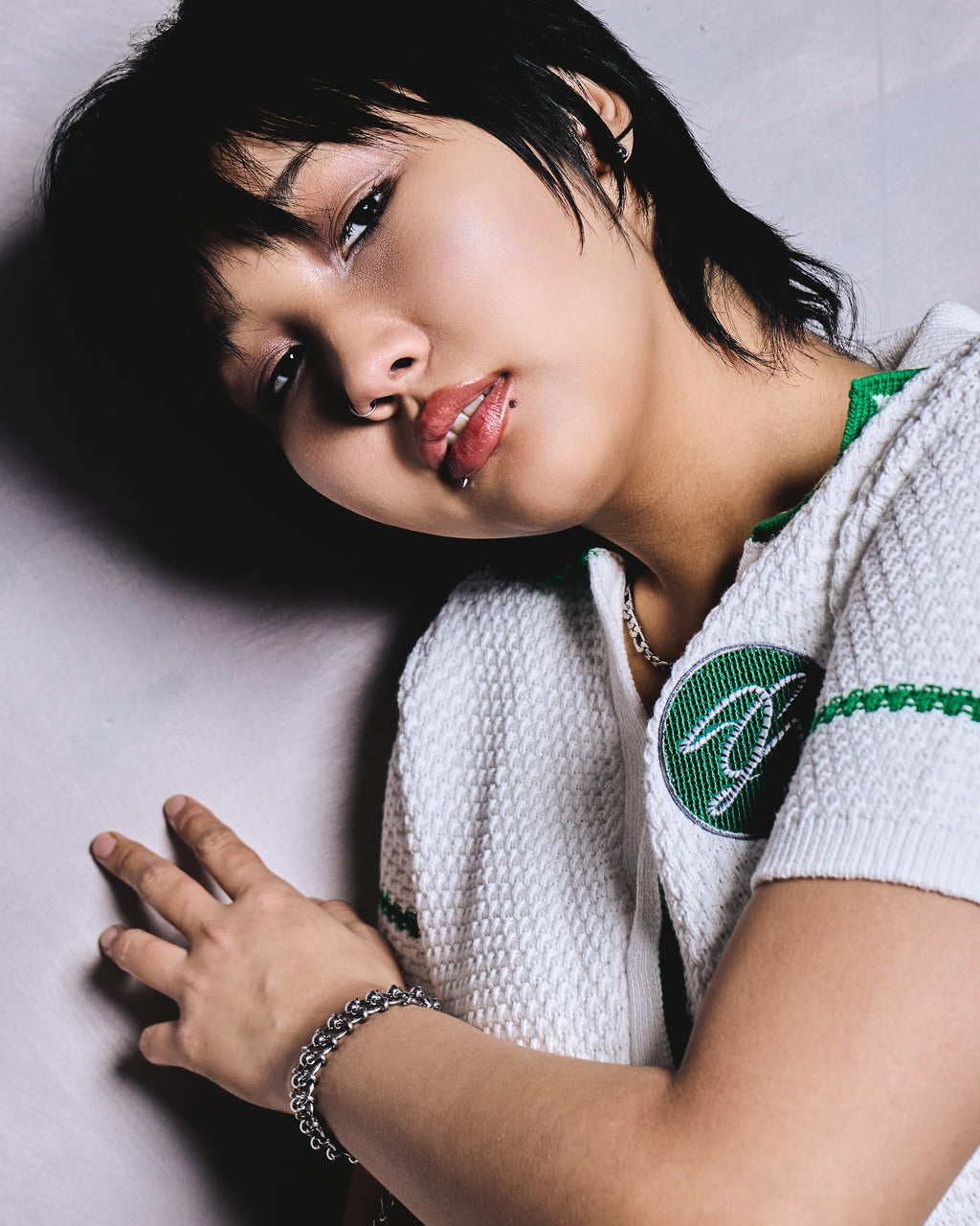 TRICOTÉE HERS - WHITE WIMBLEDON GREEN