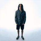 ANARCHY FLANNEL - WATER BLUE & ASH BLACK