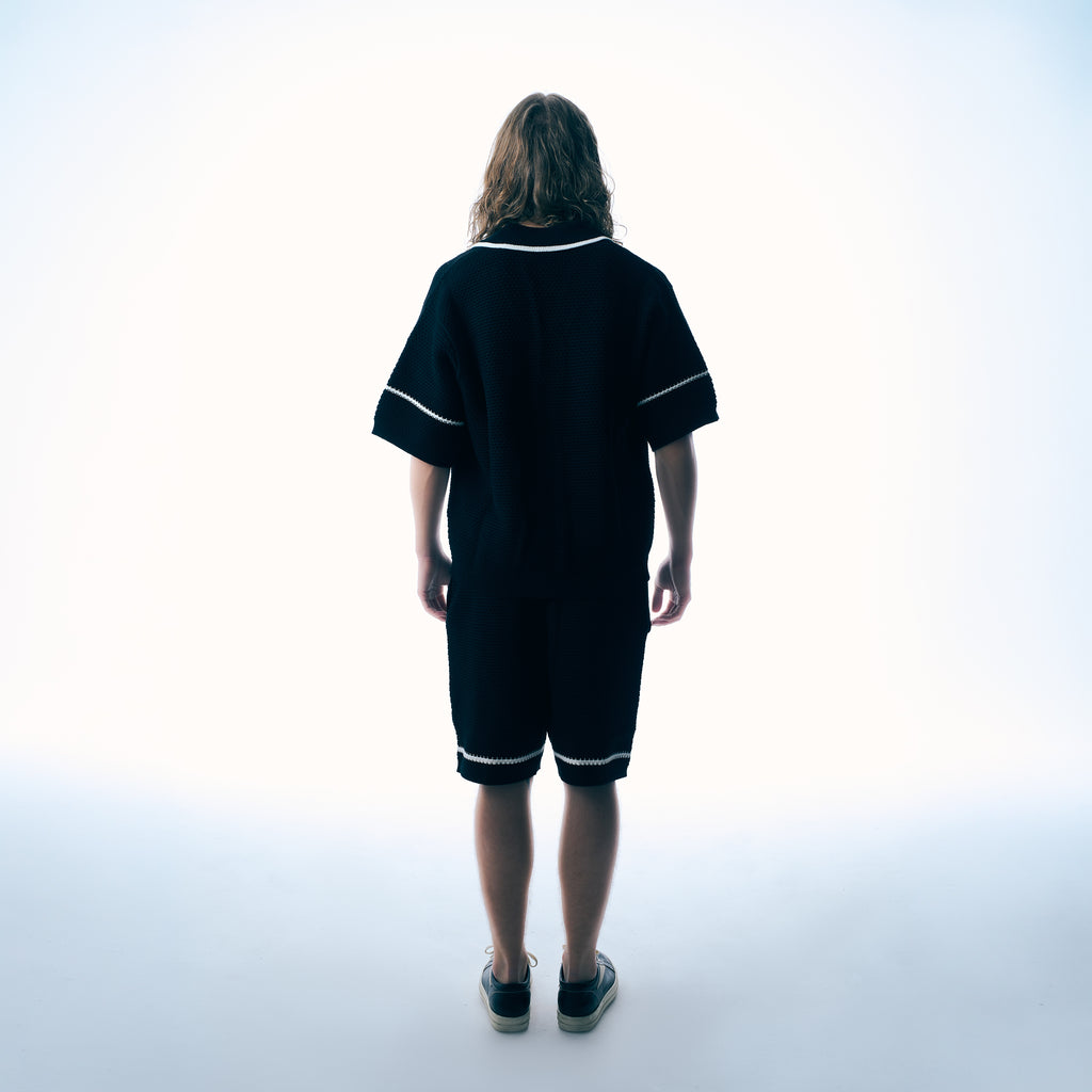 TRICOTÉE SHORTS SET - BLACK & WHITE