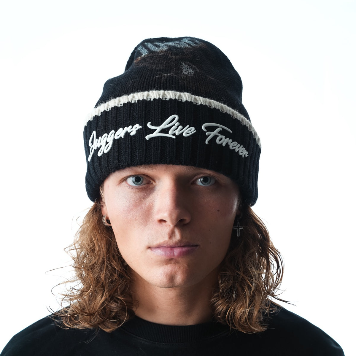 PREORDER OCTOBER 27TH - JUGGERS LIVE FOREVER BLACK CASHMERE WOOLY HAT