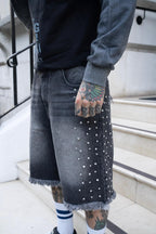 KIMICHI DENIM SHORTS FADED BLACK
