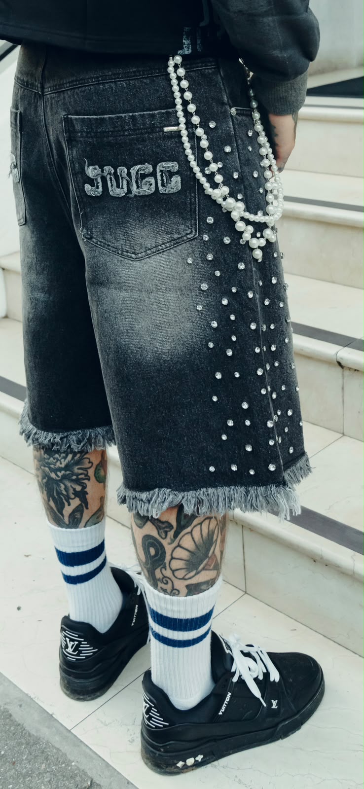 KIMICHI DENIM SHORTS FADED BLACK