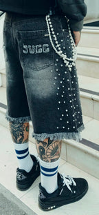 KIMICHI DENIM SHORTS FADED BLACK